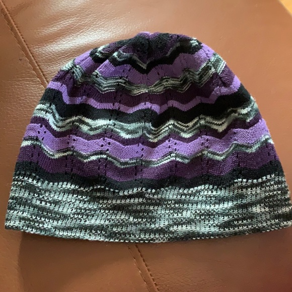 Missoni purple marble stripe wool blend knit hat - Picture 2 of 4